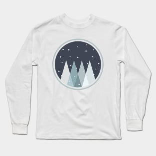 Snow on Pine Forest Long Sleeve T-Shirt